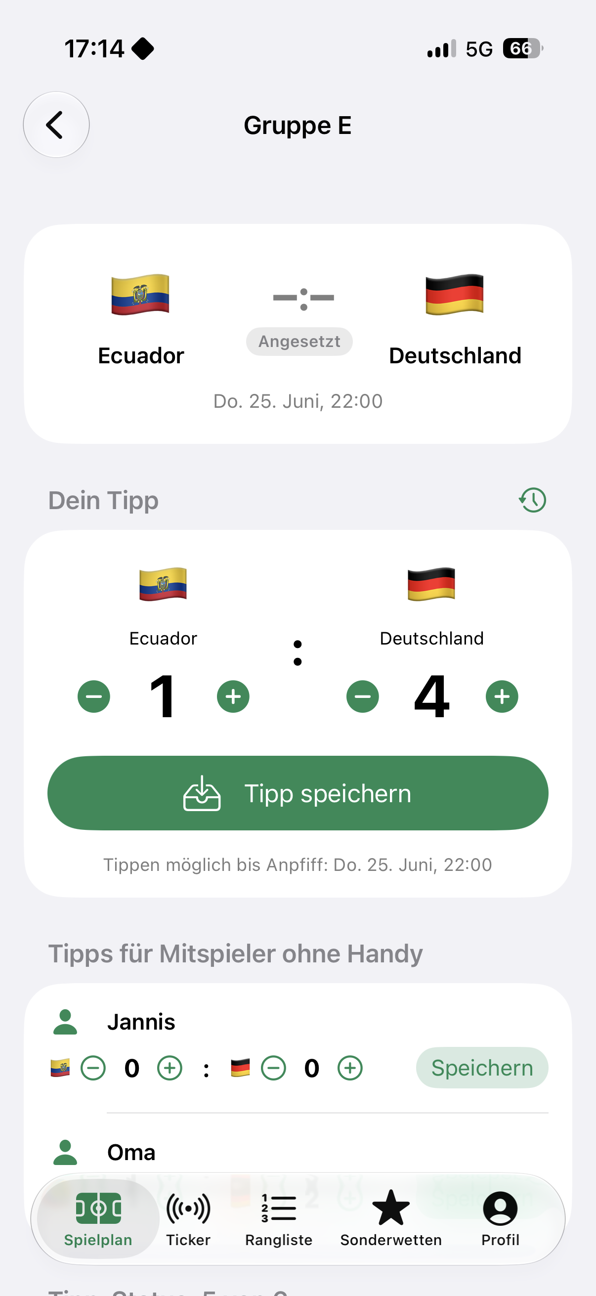 Tipps für Mitspieler ohne eigenes Handy eingeben