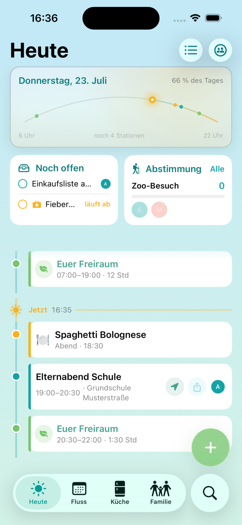 Heute – Termine, Aufgaben und Abstimmungen auf einen Blick