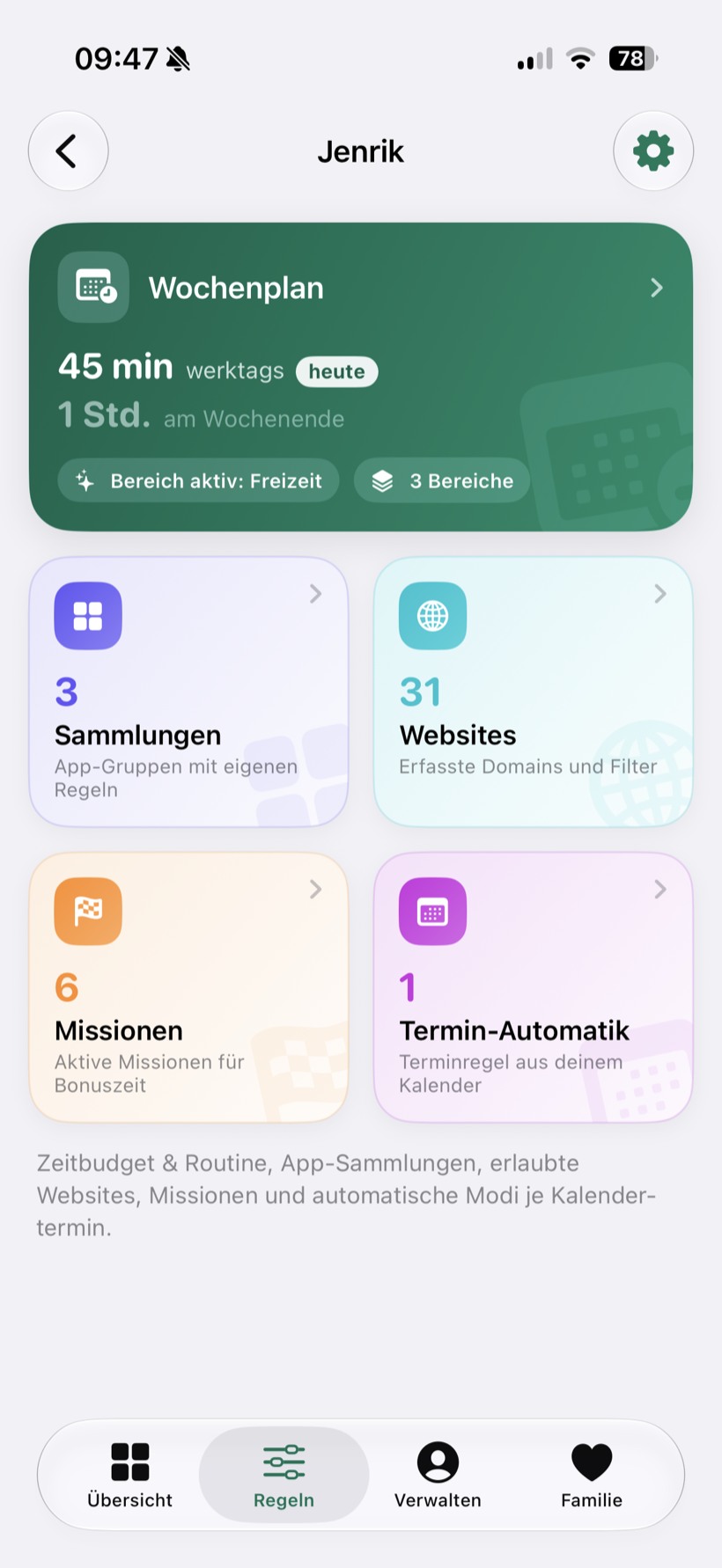 Regeln-Übersicht