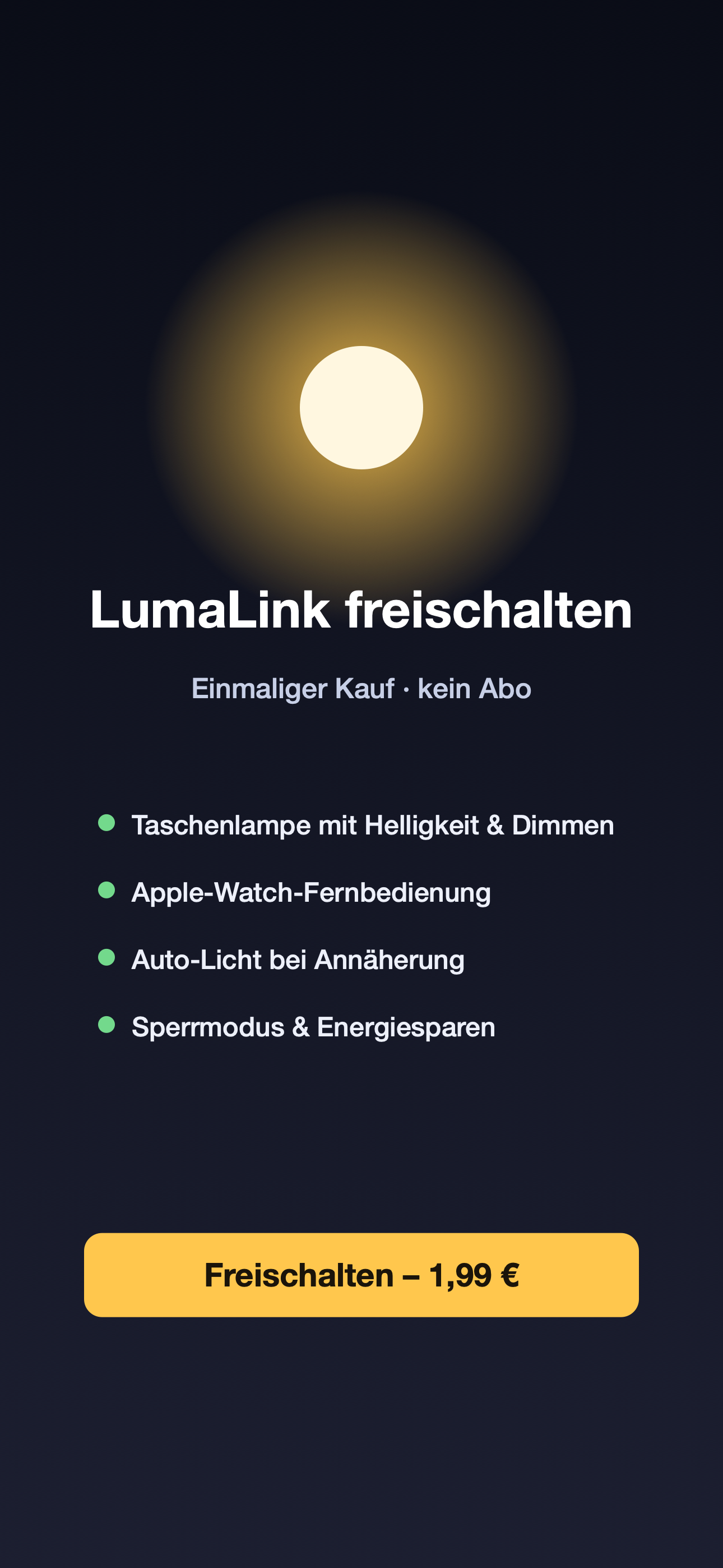 LumaLink freischalten: einmaliger Kauf, kein Abo