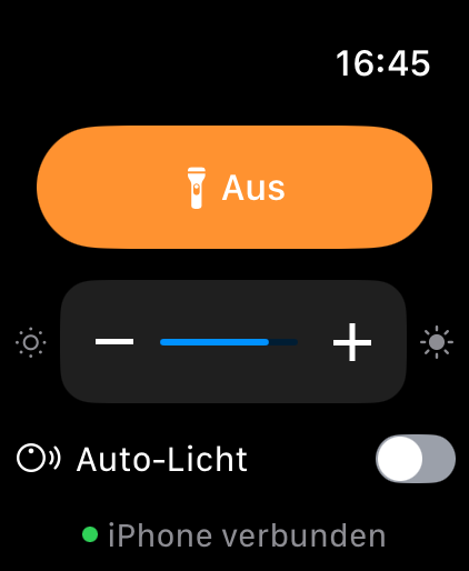 LumaLink Apple-Watch-App: Licht an/aus, Helligkeit, Auto-Licht