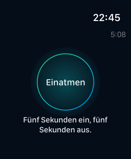 Zen-Modus: geführtes Atmen auf der Apple Watch